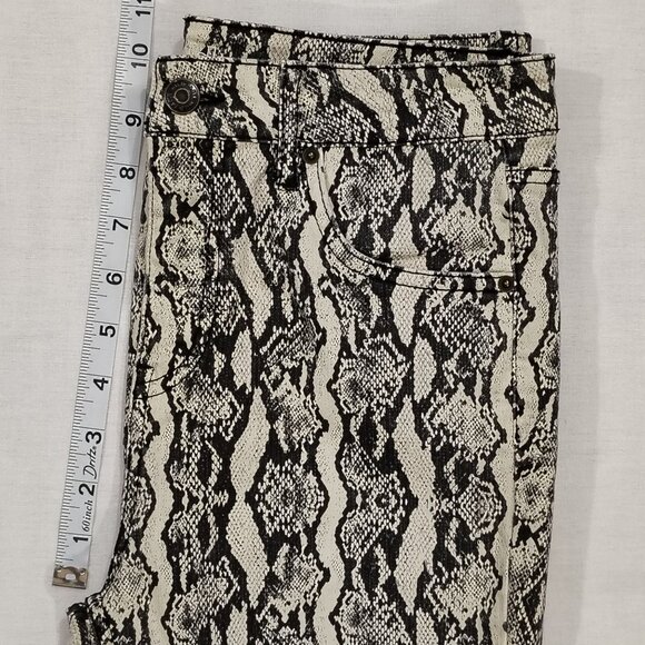 Snakeskin Print Skinny Pants Size 6 Wild Fable Neutral Stretch Denim Pockets - Picture 12 of 16